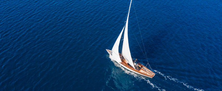 Classic sail boat in Mediterranean sea